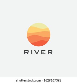 Waves beach logo and symbols template vector illustration