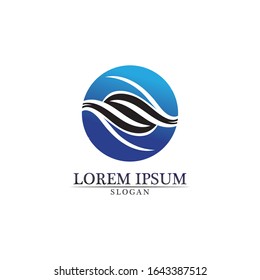Aplicación para iconos de plantillas de símbolos y logotipo de la playa de olas