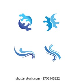Waves beach logo and symbols template icons app