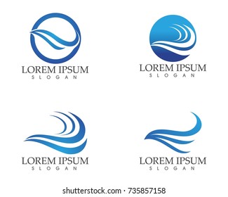 Waves beach logo and symbols template icons app
