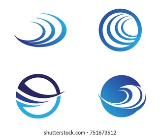 Waves beach logo and symbols template icons app
