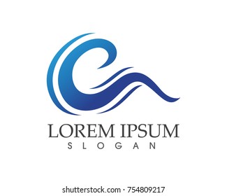 Waves beach logo and symbols template icons app