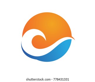 Waves beach logo and symbols template icons app
