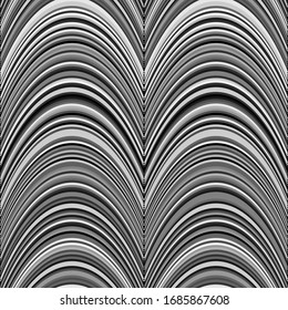 The waves are black, gray and white. Seamless pattern for cover, fabric, wrapping paper.