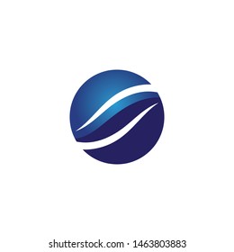 Waves blue beach logo and symbols template icons app design
