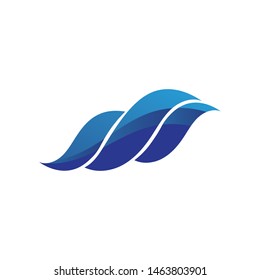 Waves blue beach logo and symbols template icons app design
