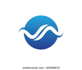 Waves blue beach logo and symbols