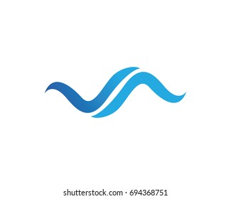 Waves blue beach logo and symbols