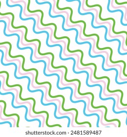 Waves of Blue, Pink, and Green Harmony