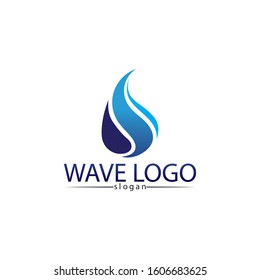 Waves and blue water  beach logo and symbols template icons app