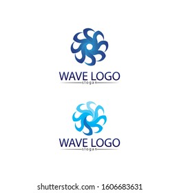 Waves and blue water  beach logo and symbols template icons app
