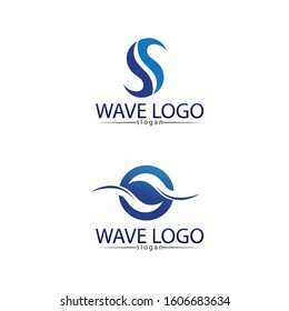 Waves and blue water  beach logo and symbols template icons app