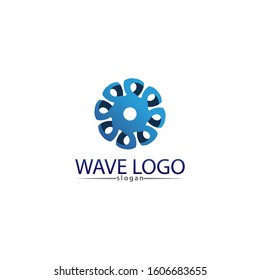 Waves and blue water  beach logo and symbols template icons app