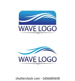 Waves and blue water  beach logo and symbols template icons app