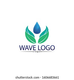 Waves and blue water  beach logo and symbols template icons app