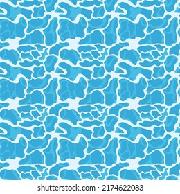 Waves of blue water. A template with a pool of water. Abstract swimming pool background. The bottom of the pool. Water in the pool. Summer background. Vector.