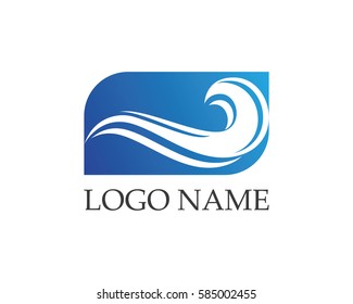 Waves blue water  vector illustration