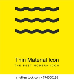 Waves bright yellow material minimal icon or logo design