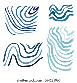  waves brush strokes, stock vector background