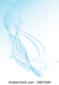 Waves and bubbles flowing on a pastel background - vector