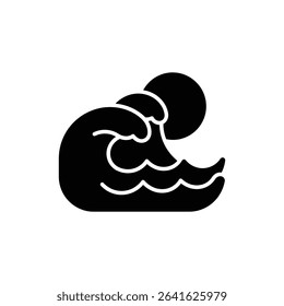 Waves with Calm Moon for Serene Night or Peaceful Seaside Scene
