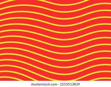 Waves in Catalonia flag style, or Senyera poster. Red stripes on a yellow background. Catalan identity and pride. Regions struggle for independence, autonomy and cultural heritage vector illustration