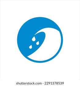 Waves in circle illustration vector logo design.