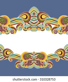 Waves and clouds  - seamleass vector border ornament
