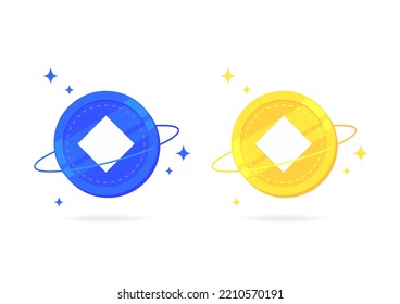 WAVES coin flat icon isolated on white background.