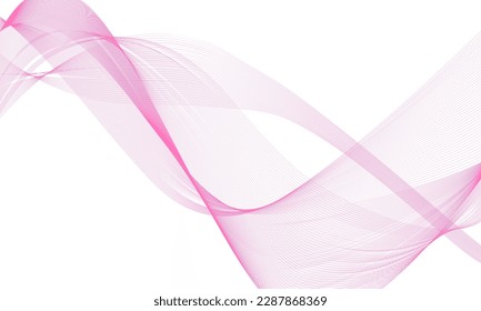 Waves of colored lines. Abstract wavy stripes on a white background. Creative line art. Vector illustration EPS 10. Design created with Blend Tool. Curved smooth tape. Equalizer illustration.