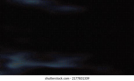 olas de puntos coloridos. Esplandor de datos digitales de una matriz de puntos. Elemento de interfaz de usuario futurista con brillo suave