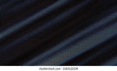 olas de puntos coloridos. Esplandor de datos digitales de una matriz de puntos. Elemento de interfaz de usuario futurista con brillo suave