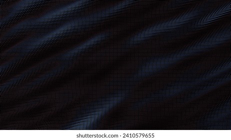 olas de puntos coloridos. Esplandor de datos digitales de una matriz de puntos. Elemento de interfaz de usuario futurista con brillo suave