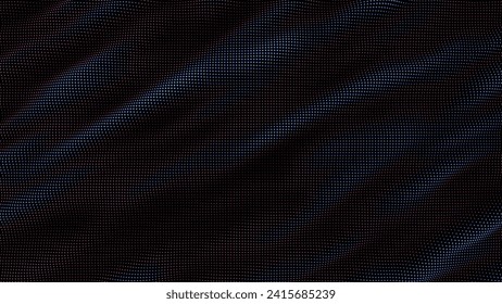 olas de puntos coloridos. Esplandor de datos digitales de una matriz de puntos. Elemento de interfaz de usuario futurista con brillo suave