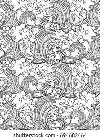 waves coloring book page
