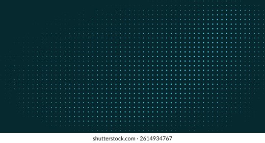 Waves with connected dots. Abstract digital background with particles. 3D grid surface in tech style. Big data. Vector illustration for poster, cover, banner or placard 