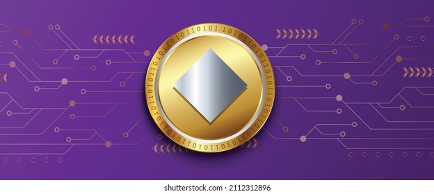 Waves (WAVES) Crypto Currency Technology Vector Illustration Banner. Can Be Used As Background, Backdrop, Poster, Cover And Print Design Template.