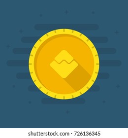Waves crypto currency. Waves vector illustration for print or web.