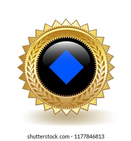 Waves Cryptocurrency Coin Gold Badge Medal Award