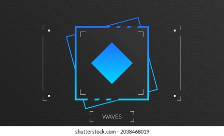 Ondas criptodivisa de color logo aislado en un fondo oscuro de patrón.