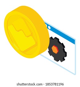 Waves cryptocurrency icon. Isometric illustration of waves cryptocurrency vector icon for web