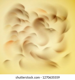 Waves or curls on a beige background. Vector abstract background.