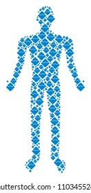 Waves currency man avatar. Vector Waves currency icons are grouped into man composition.