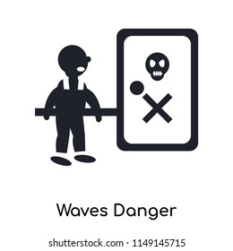 Waves Danger icon vector isolated on white background for your web and mobile app design, Waves Danger logo concept