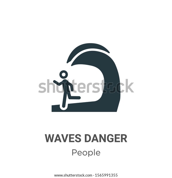 Waves danger vector icon on white
background. Flat vector waves danger icon symbol sign from modern
people collection for mobile concept and web apps
design.
