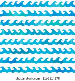 Waves decorative design elements. Wavy  seamless borders, ornaments, patterns. Stripes and corly lines background.