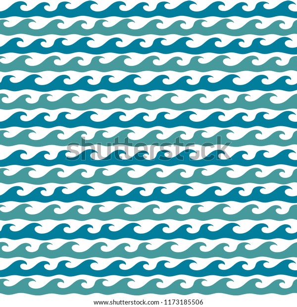 Waves decorative design\
elements. Wavy  seamless ornaments, patterns. Stripes wave lines\
background.