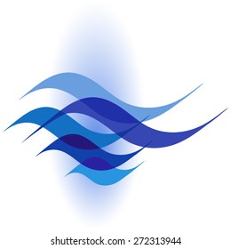 Waves. A design for logo, t-shirt, bag, ad, postcard, poster, illustration and so on. Separated white background.
