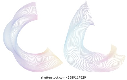 Waves Design for Spa, Yoga, Relaxation, Wellness, Organic for Web-design, Banner, Brochure. Icon, Logo, and Background made of Circular Dots, Lines, and Spirals. Holyday Patterns