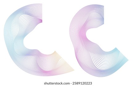 Waves Design for Spa, Yoga, Relaxation, Wellness, Organic for Web-design, Banner, Brochure. Icon, Logo, and Background made of Circular Dots, Lines, and Spirals. Patterns. Vector Illustration